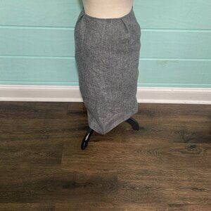 Louis Féraud Gray Wool Pencil Skirt Size 8 / 38